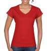 Gildan Ladies Softstyle V-Neck T-Shirt Kleur  Red