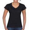 Gildan Ladies Softstyle V-Neck T-Shirt Kleur Black